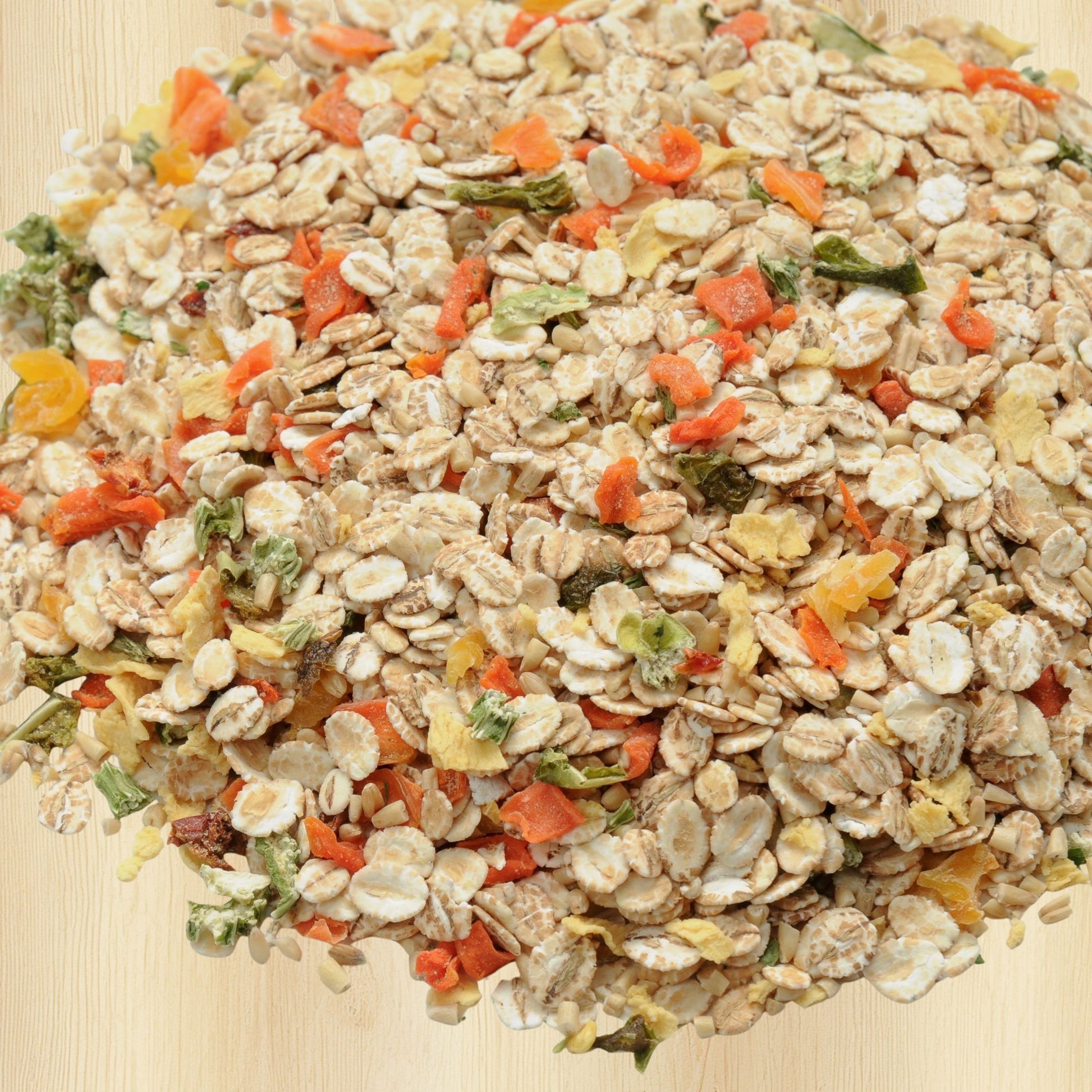 Blended Happy Dog Food Hearty and Healthy Express dehydrated base mix before packaging made from real whole food ingredients