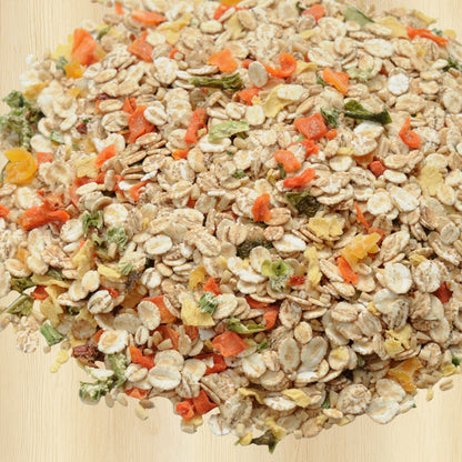 Blended Happy Dog Food Hearty and Healthy Express dehydrated base mix before packaging made from real whole food ingredients